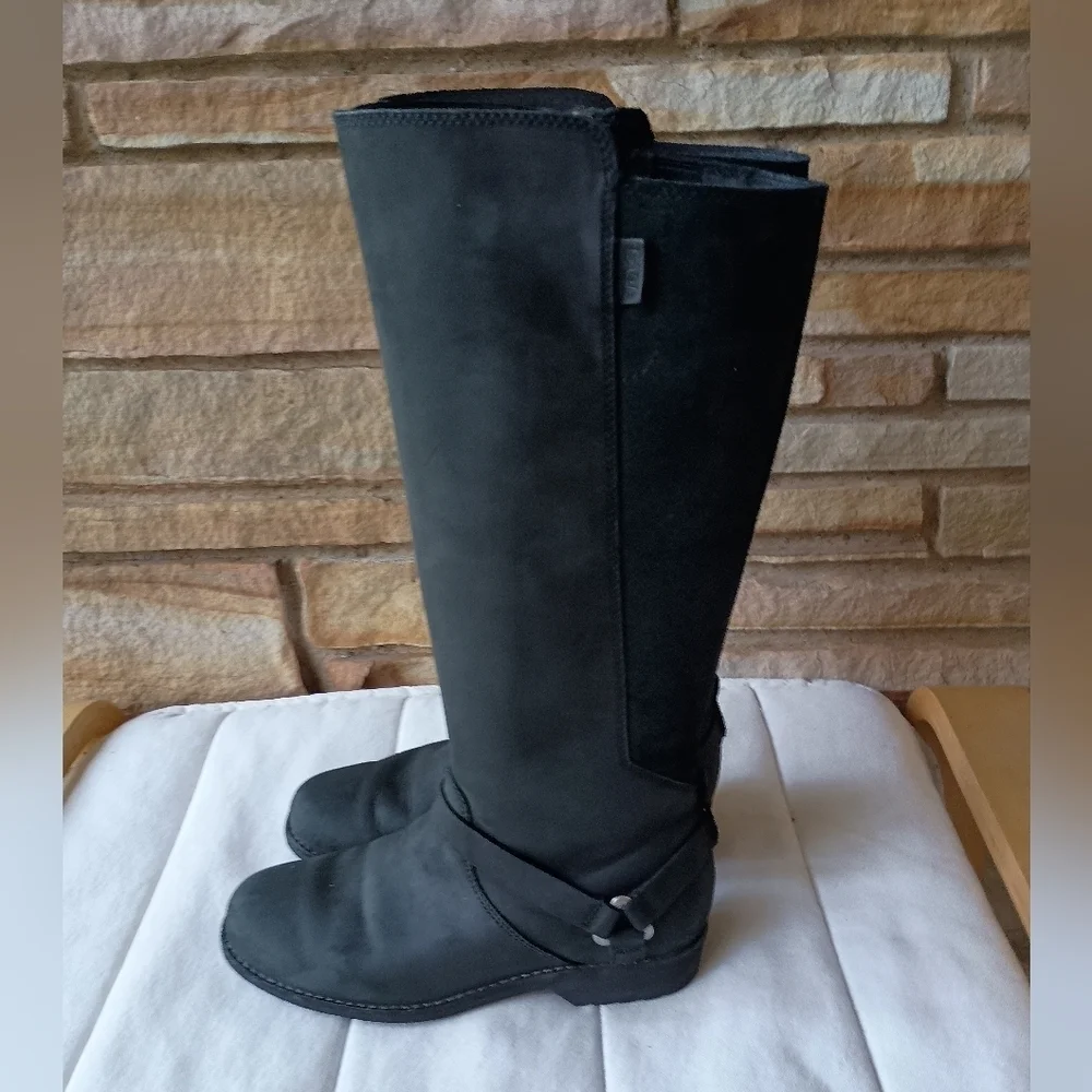 Teva Black Women's Weatherproof Leather Knee-High Boots_6